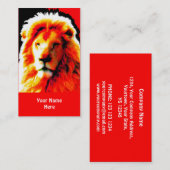 Lion Head Red visitekaartje rood (Voorkant / Achterkant)