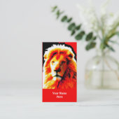 Lion Head Red visitekaartje rood (Staand voorkant)