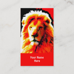 Lion Head Red visitekaartje rood