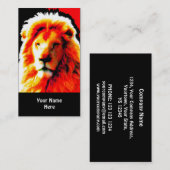Lion Head Red visitekaartje zwart (Voorkant / Achterkant)