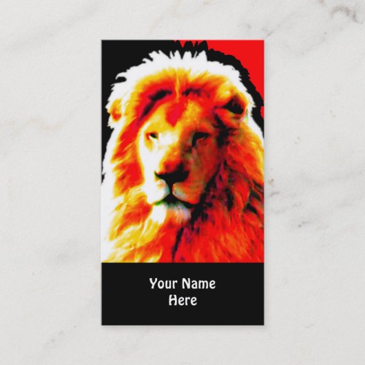 Lion Head Red visitekaartje zwart (Voorkant)