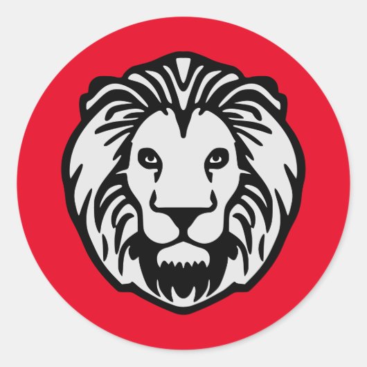 Lion Head Ronde Sticker (Voorkant)