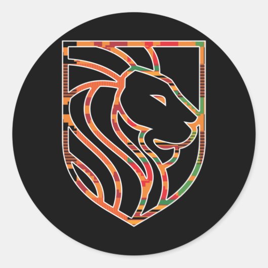 Lion Head Ronde Sticker (Voorkant)