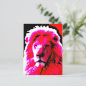 Lion Head Roze briefkaart (Staand voorkant)