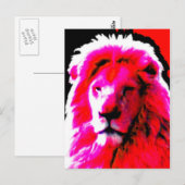 Lion Head Roze briefkaart (Voorkant / Achterkant)