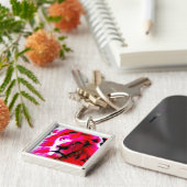 Lion Head Roze sleutelhanger (Zijkant)