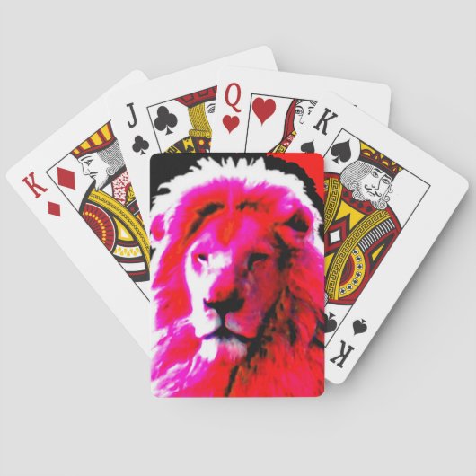 Lion Head Roze speelkaarten (Achterkant)
