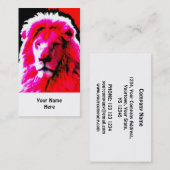 Lion Head Roze visitekaartje wit (Voorkant / Achterkant)