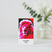 Lion Head Roze visitekaartje wit (Staand voorkant)