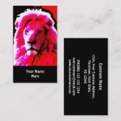 Lion Head Roze visitekaartje zwart (Voorkant / Achterkant)
