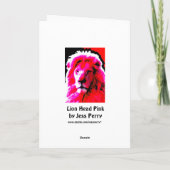 Lion Head Roze wenskaart Kaart (Achterkant)