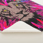 Lion Head Sherpa Blanket | Roze lion Blanket Sherpa Deken (3/4)