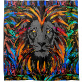 Lion Head Shower Curtain | Oranje lion Douchegordijn (Voorkant)