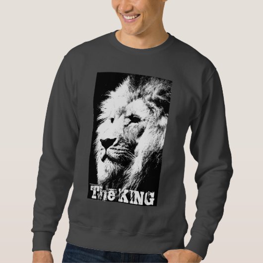 Lion Head Sjabloon The King Modern Pop Art Mannen Trui (Voorkant)