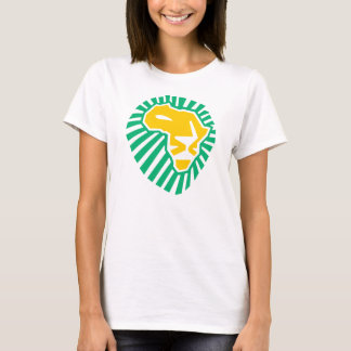 Lion Head Waka-waka yellow blue women t shirt