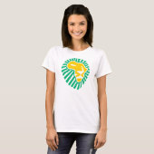 Lion Head Waka-waka yellow blue women t shirt (Voorkant volledig)