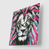 Lion Head Wall klok | Blauwroze leeuwenklok (Hoek)