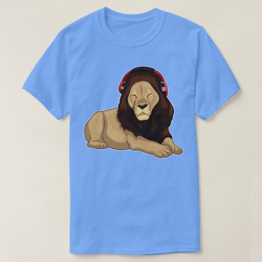 Lion Headphone Music T-shirt (Design voorkant)