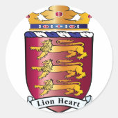 Lion Heart Crest Ronde Sticker (Voorkant)