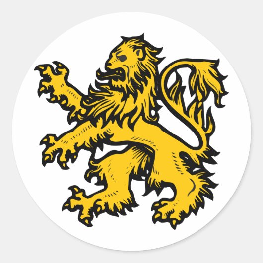 Lion Heart Ronde Sticker (Voorkant)