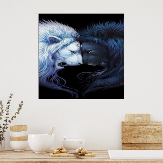 Lion Heart Yin & Yang Poster (Keuken)