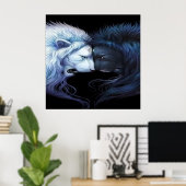 Lion Heart Yin & Yang Poster (Thuiskantoor)