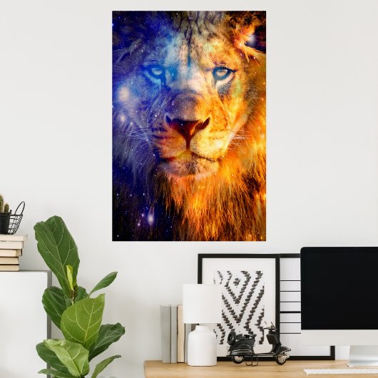 Lion Heavens Canvas Poster (Thuiskantoor)