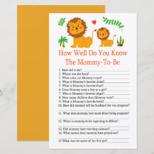 Lion Hoe goed ken je baby shower game?