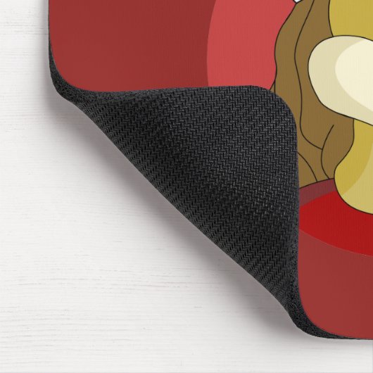 Lion holding a soccer ball cartoon mouse pad muismat (Hoek)