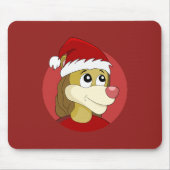 Lion holding a soccer ball cartoon mouse pad muismat (Voorkant)