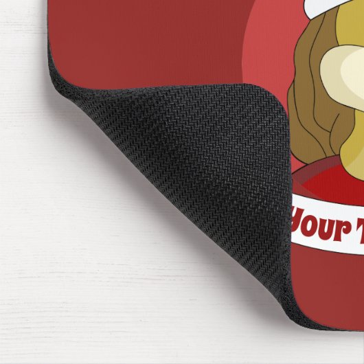 Lion holding a soccer ball cartoon mouse pad muismat (Hoek)