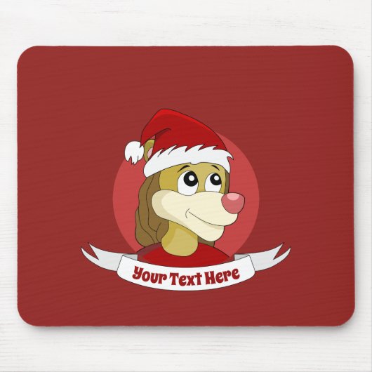 Lion holding a soccer ball cartoon mouse pad muismat (Voorkant)