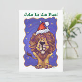 Lion Holiday Party nodigt uit Kaart (Staand voorkant)