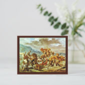 Lion Hunt van Eugène Ferdinand Victor Delacroix Briefkaart (Staand voorkant)