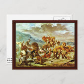 Lion Hunt van Eugène Ferdinand Victor Delacroix Briefkaart (Voorkant / Achterkant)