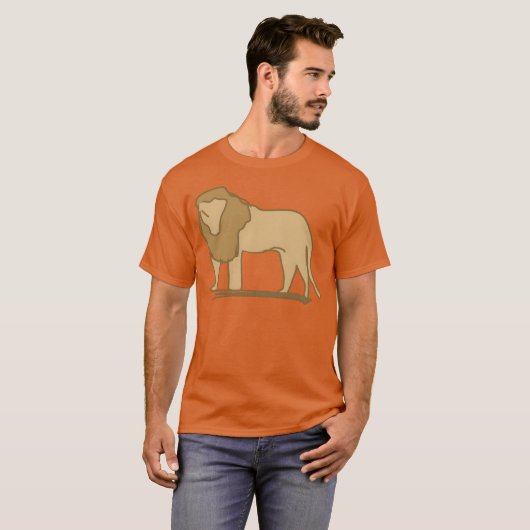 Lion icon animal predator brown family t-shirt (Voorkant volledig)