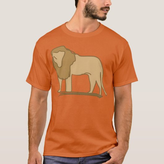 Lion icon animal predator brown family t-shirt (Voorkant)