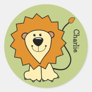 Lion illustratie aangepaste naam kinderen stickers