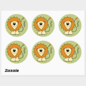 Lion illustratie aangepaste naam kinderen stickers (Vel)