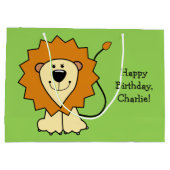 Lion illustratie aangepaste tekst geschenkzak groot cadeauzakje (Achterkant)