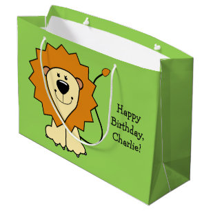 Lion illustratie aangepaste tekst geschenkzak groot cadeauzakje