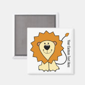Lion illustratie aangepaste tekst magneet (Voorkant / Achterkant)