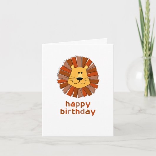 Lion Illustration Birthday Card Kaart (Voorkant)