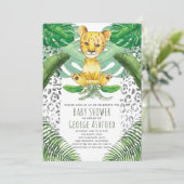 Lion Illustration Safari Baby shower Kaart (Staand voorkant)