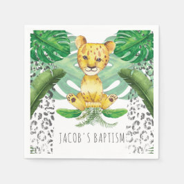 Lion Illustration Safari Baptism I Birthday Servet