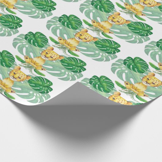 Lion Illustration Safari modern Cadeaupapier (Hoek)