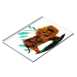 Lion Illustration Wild Animal Notitieboek