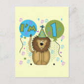 Lion I'm 1 eerste verjaardag Tshirts en geschenken Aankondigingskaart (Voorkant)