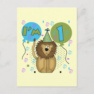 Lion I'm 1 First Birthday Tshirts and Gifts Aankondigingskaart