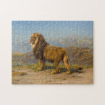 Lion in a Mountainous Landscape | Rosa Bonheur Legpuzzel<br><div class="desc">Lion in a Mountainous Landscape (1880) | Rosa Bonheur’s Lion in a Mountainous Landscape is a powerful and evocative painting featuring a solitary lion surveying its surroundings against a dramatic mountain backdrop. The lion’s majestic stance and lifelike detail convey its strength and nobility, while the rugged terrain adds depth and...</div>